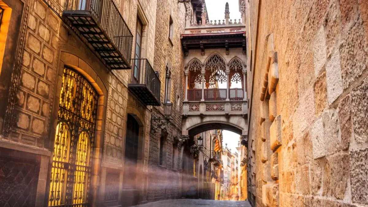 Pont del Bisbe in Barcelona’s Gothic Quarter